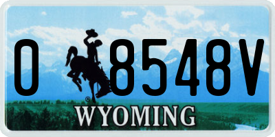 WY license plate 08548V