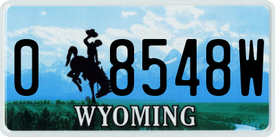 WY license plate 08548W