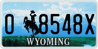 WY license plate 08548X