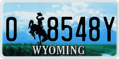 WY license plate 08548Y