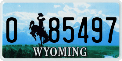 WY license plate 085497