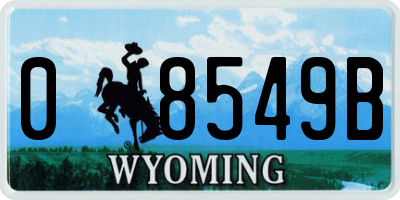 WY license plate 08549B