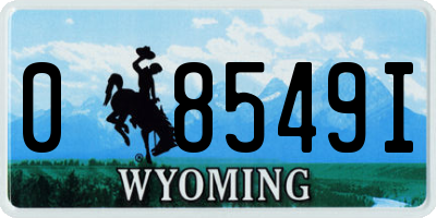 WY license plate 08549I