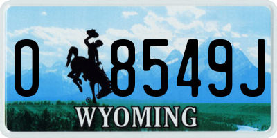 WY license plate 08549J
