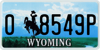 WY license plate 08549P