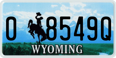 WY license plate 08549Q