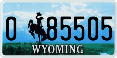 WY license plate 085505