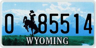 WY license plate 085514