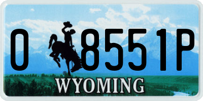 WY license plate 08551P