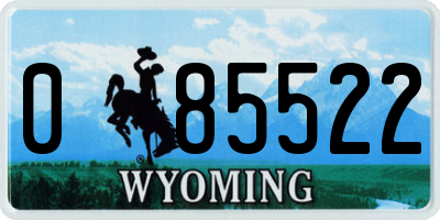 WY license plate 085522