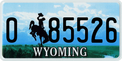 WY license plate 085526