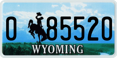 WY license plate 08552O