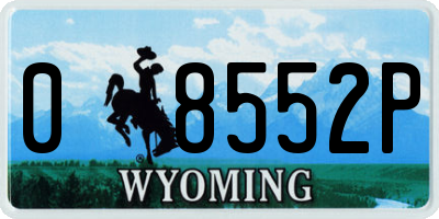 WY license plate 08552P