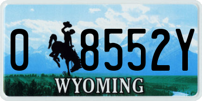 WY license plate 08552Y