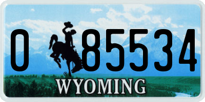 WY license plate 085534