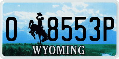 WY license plate 08553P