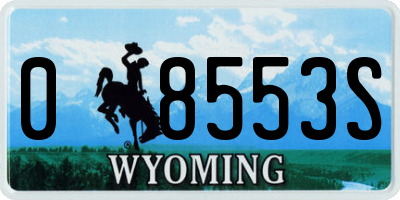 WY license plate 08553S