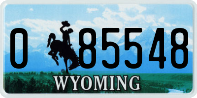 WY license plate 085548