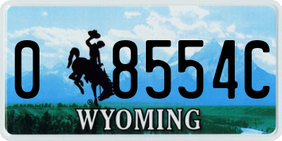 WY license plate 08554C
