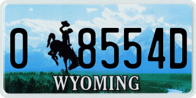 WY license plate 08554D