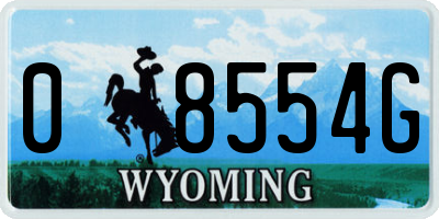 WY license plate 08554G