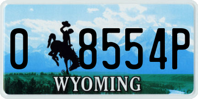 WY license plate 08554P