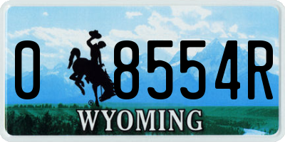 WY license plate 08554R