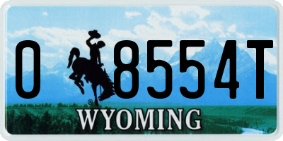 WY license plate 08554T