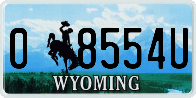 WY license plate 08554U