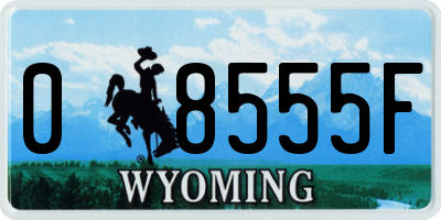 WY license plate 08555F