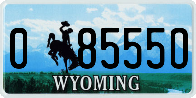 WY license plate 08555O