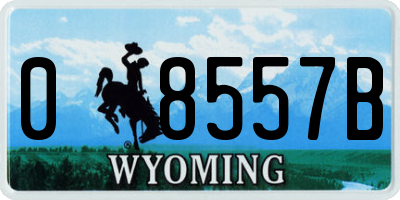 WY license plate 08557B