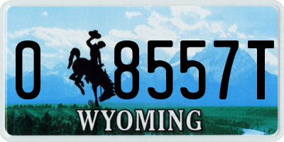 WY license plate 08557T