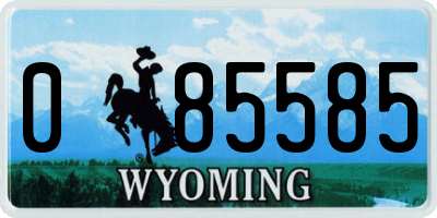 WY license plate 085585