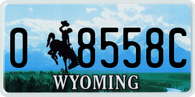 WY license plate 08558C