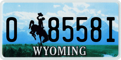 WY license plate 08558I