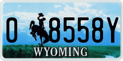 WY license plate 08558Y
