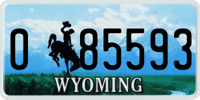 WY license plate 085593