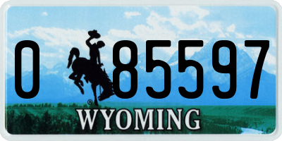 WY license plate 085597