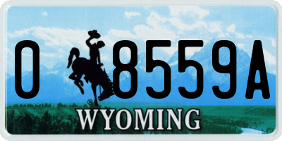 WY license plate 08559A
