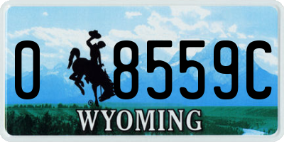 WY license plate 08559C