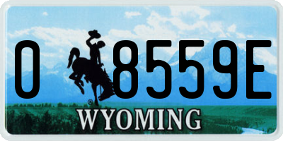 WY license plate 08559E