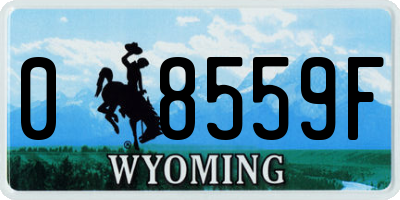 WY license plate 08559F