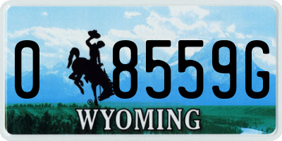 WY license plate 08559G