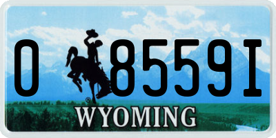 WY license plate 08559I