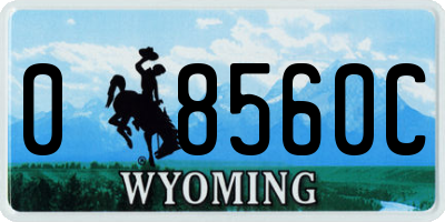 WY license plate 08560C
