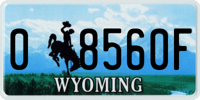 WY license plate 08560F