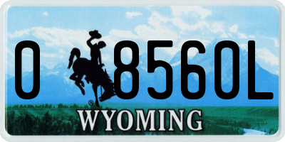WY license plate 08560L