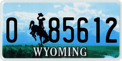 WY license plate 085612