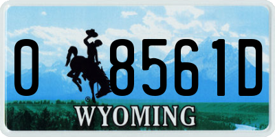 WY license plate 08561D
